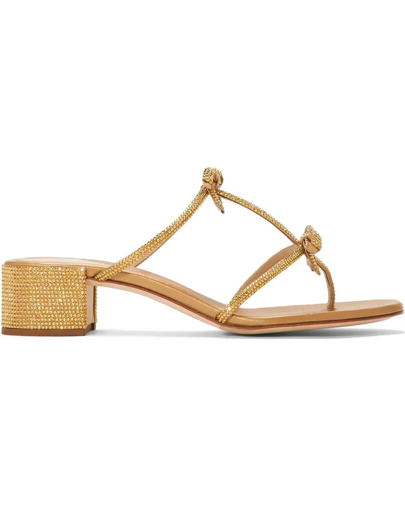 René Caovilla Sandalen mit Strassverzierung - Gold Gold
