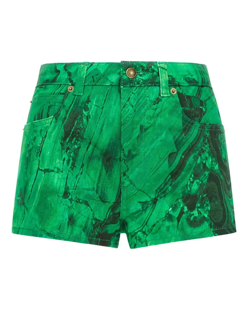Roberto Cavalli Shorts mit abstraktem Print - Grün Grün