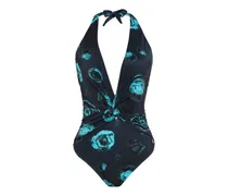 Aline Badeanzug mit V-Ausschnitt - Blau