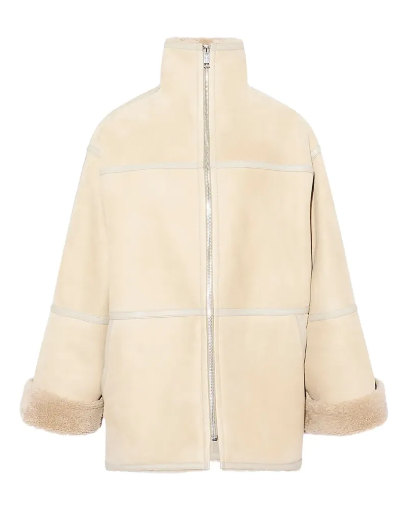 Yves Salomon Mantel mit Wildleder-Shearling-Einsätzen - Nude Nude