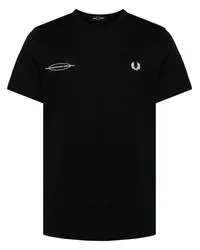 Fred Perry T-Shirt mit Logo-Stickerei Schwarz