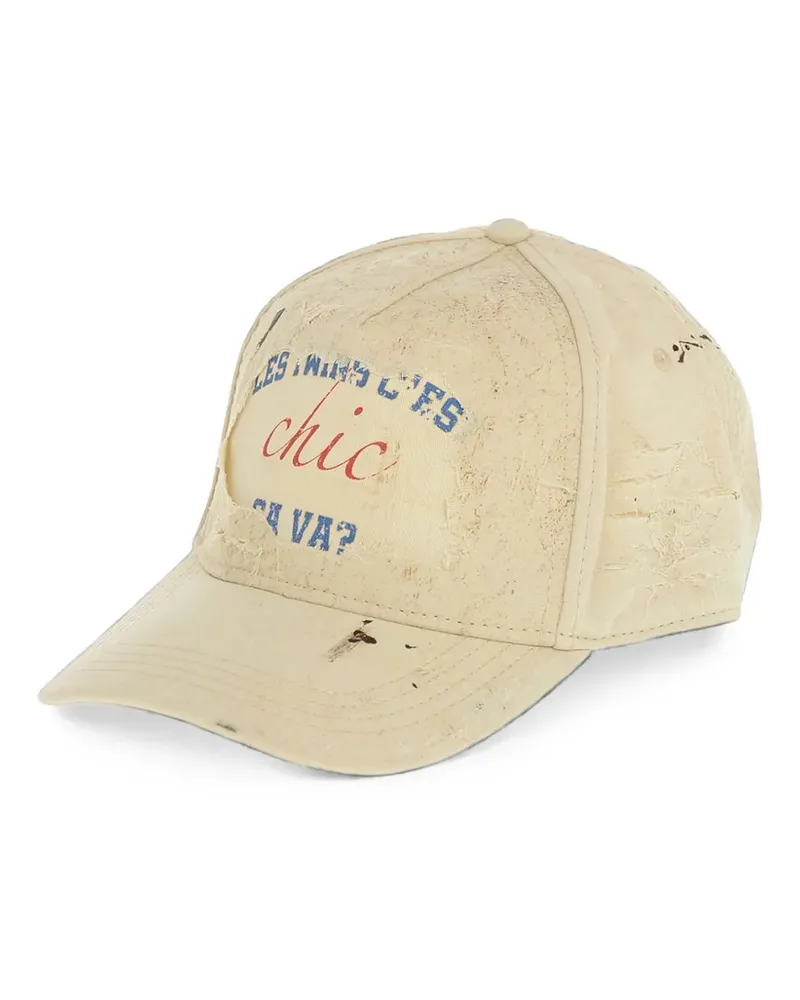 Dsquared2 distressed slogan-print baseball cap - Nude Nude