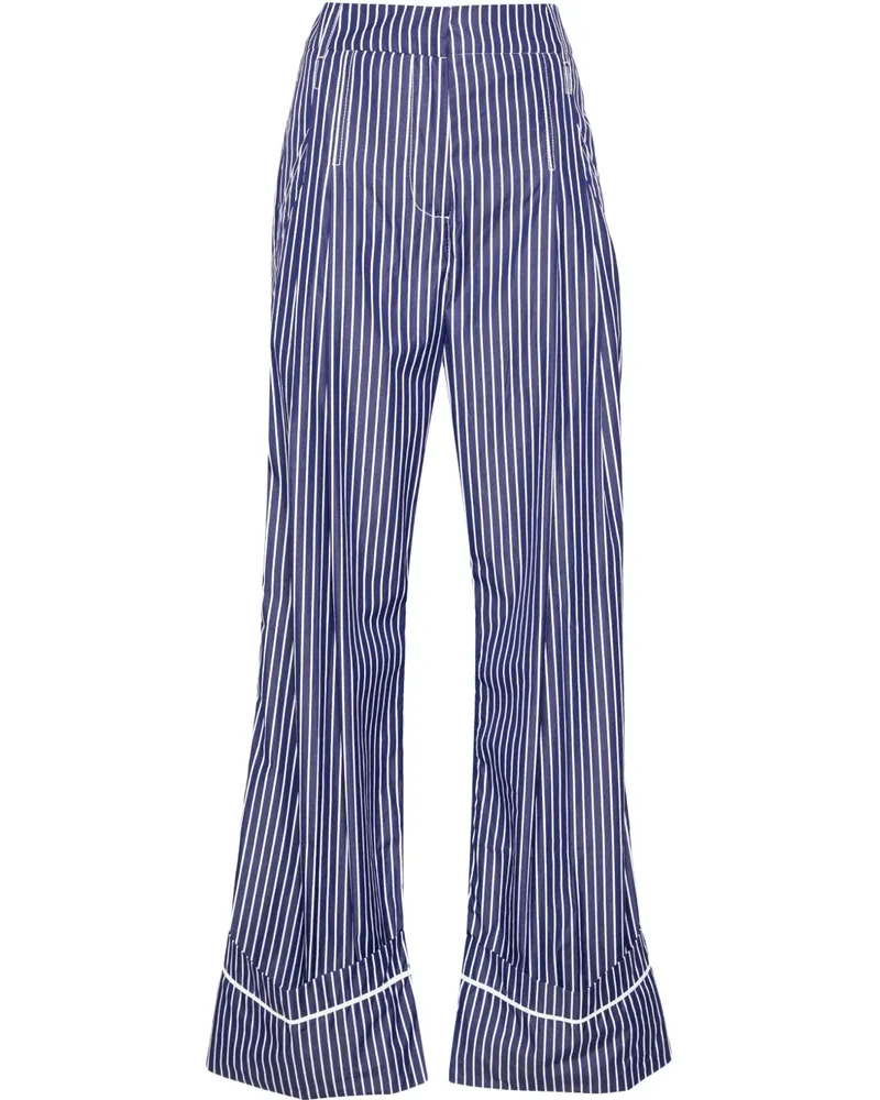 Des Phemmes Gestreifte Hose mit Falten - Blau Blau