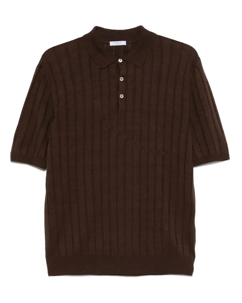 Boglioli Gestricktes Poloshirt - Braun Braun