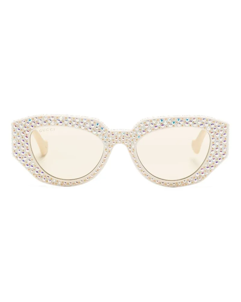 Gucci Sonnenbrille mit Strass - Nude Nude
