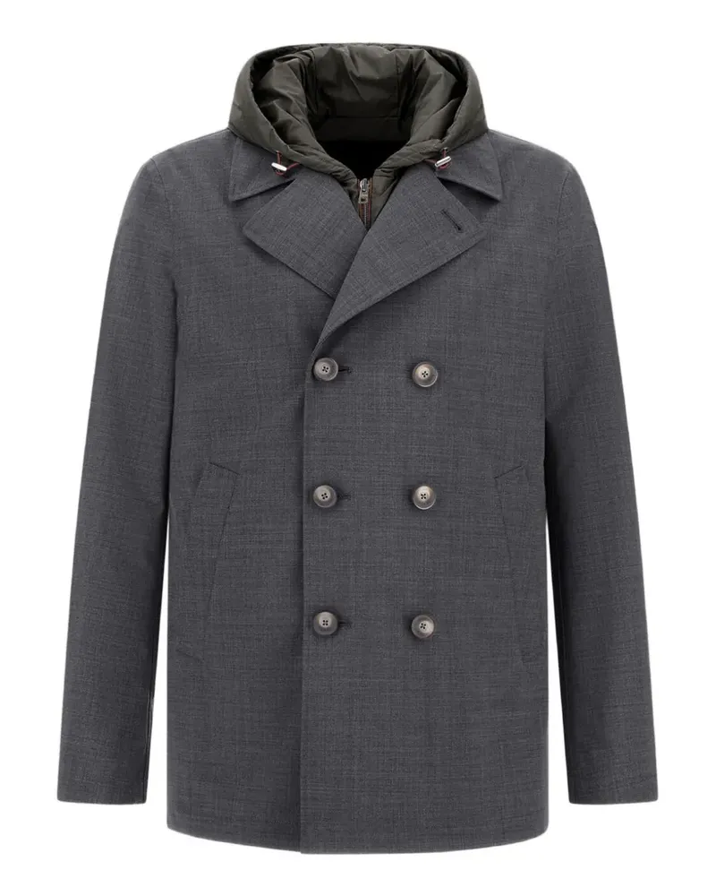 Herno double-breasted hooded coat - Grau Grau