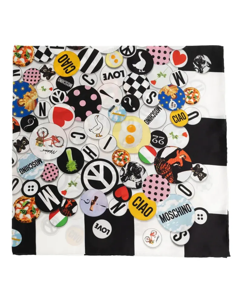 Moschino printed silk scarf - Weiß Weiß
