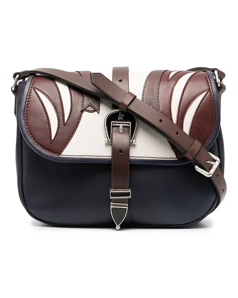 Golden Goose Schultertasche mit Klappe Blau