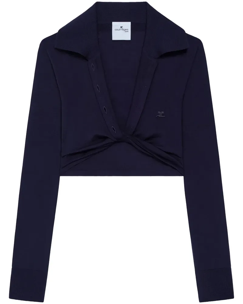 Courrèges Cropped-Pullover mit Knoten - Schwarz Schwarz