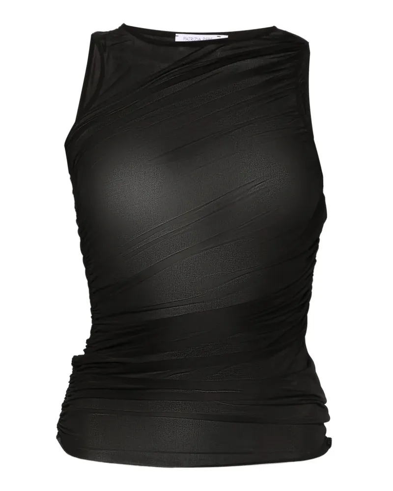 Patrizia Pepe Gerafftes Oberteil - Schwarz Schwarz