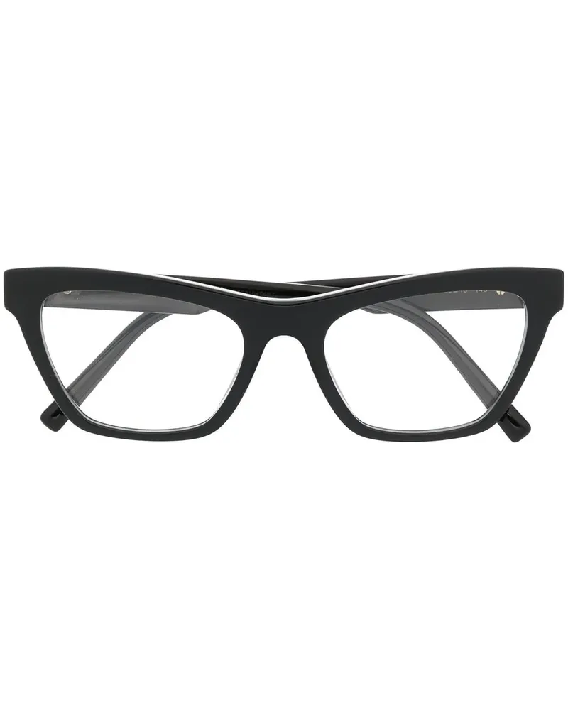 Dolce & Gabbana Cat-Eye-Sonnenbrille mit Logo - Schwarz Schwarz