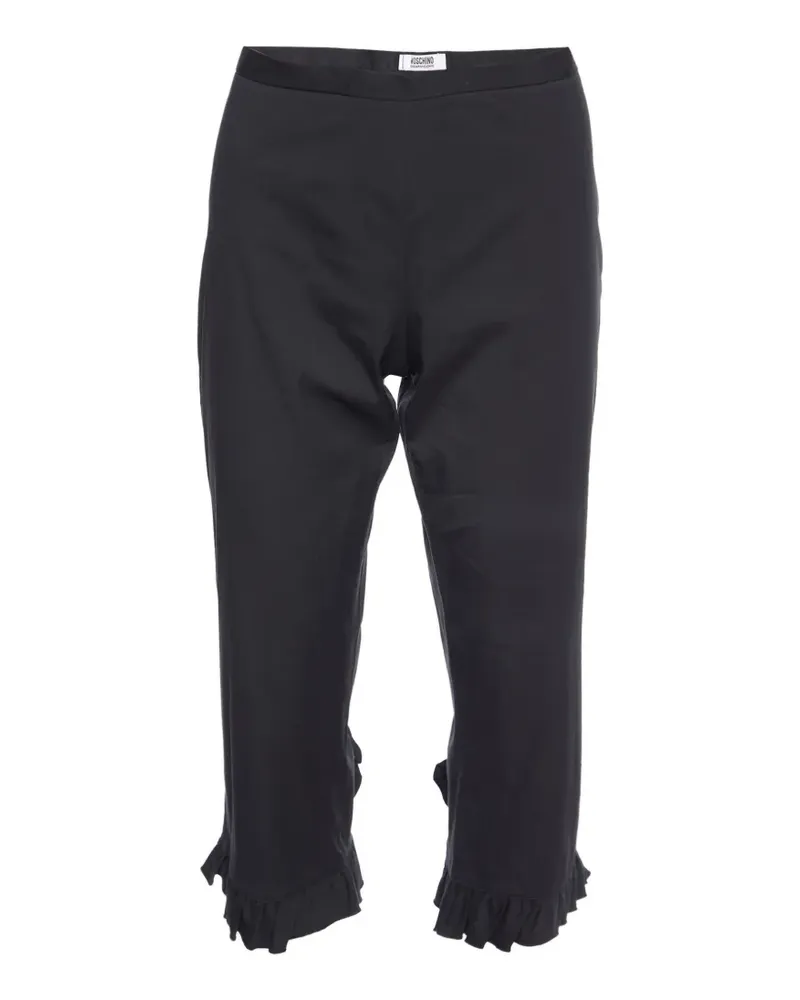 Moschino ruffle-trim cropped trousers - Schwarz Schwarz
