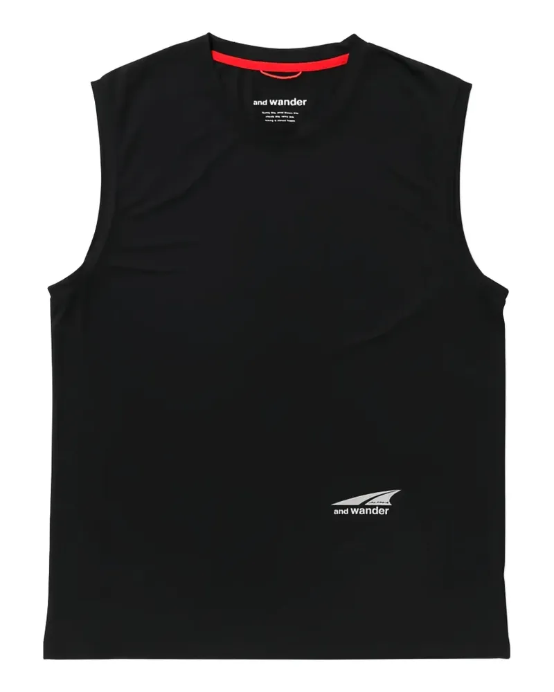 and wander logo-print sleeveless T-shirt - Schwarz Schwarz