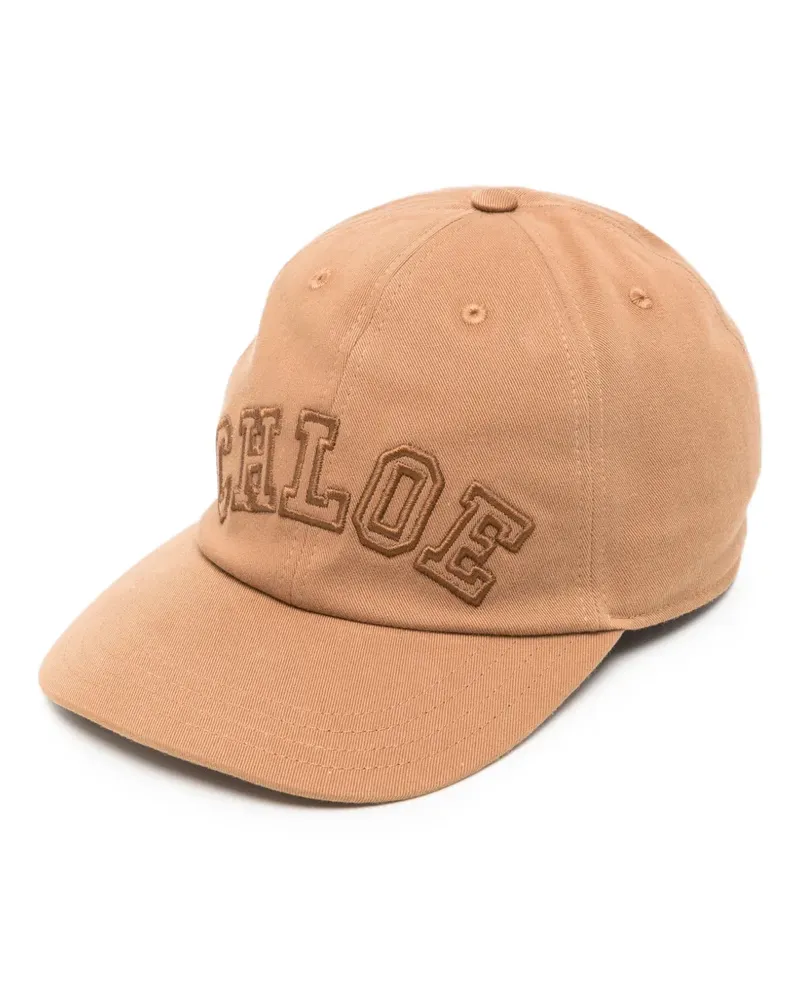 Chloé logo-embroidered baseball cap - Nude Nude