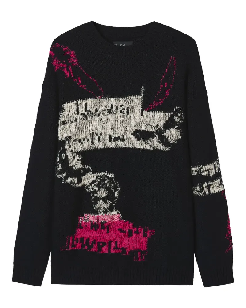 Yohji Yamamoto Pullover mit Intarsienmuster - Schwarz Schwarz