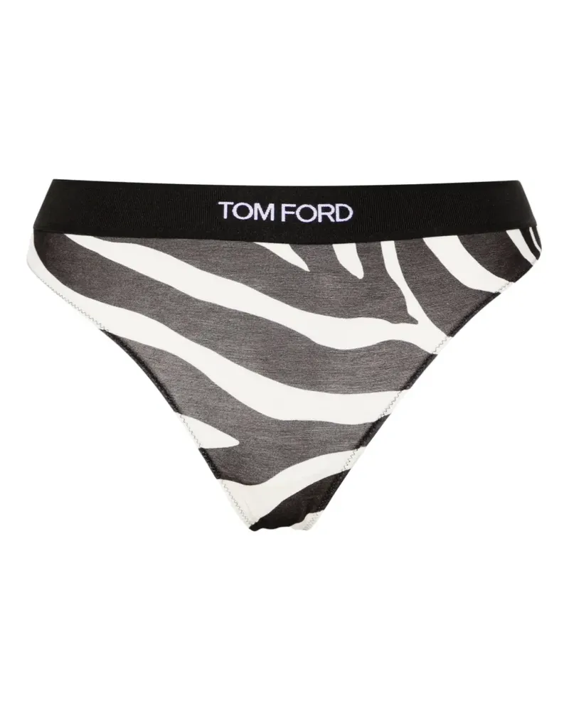 Tom Ford Optical Tanga mit Zebra-Print - Weiß Weiß
