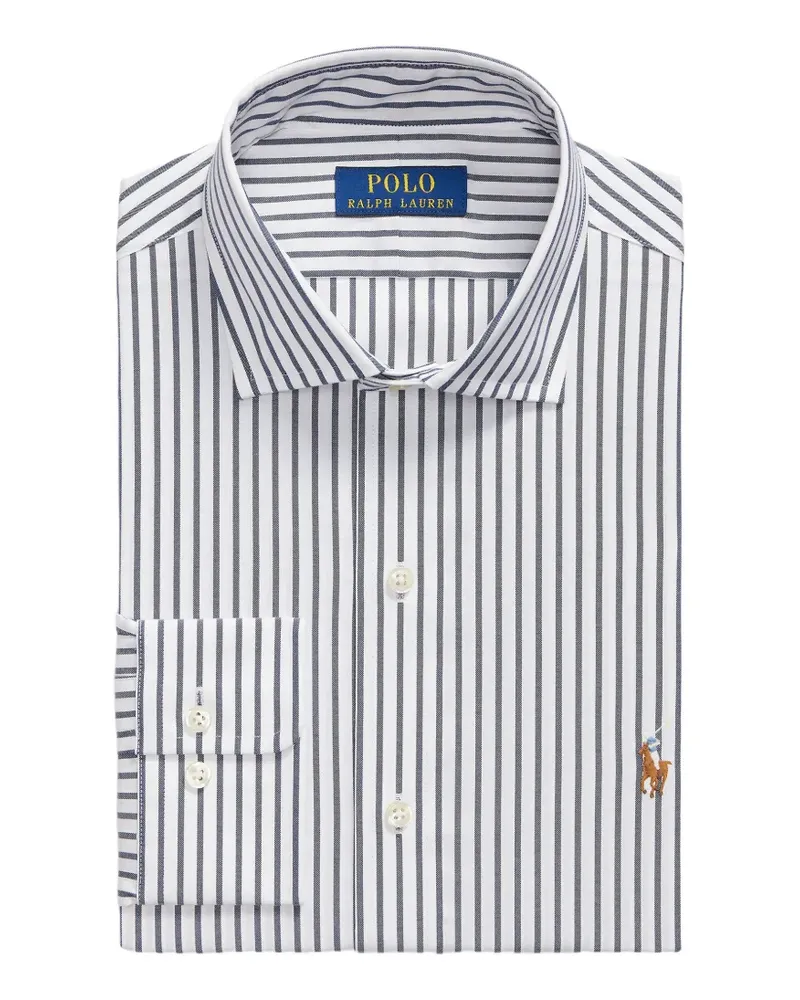 Ralph Lauren Gestreiftes Hemd mit Logo-Stickerei - Weiß Weiß