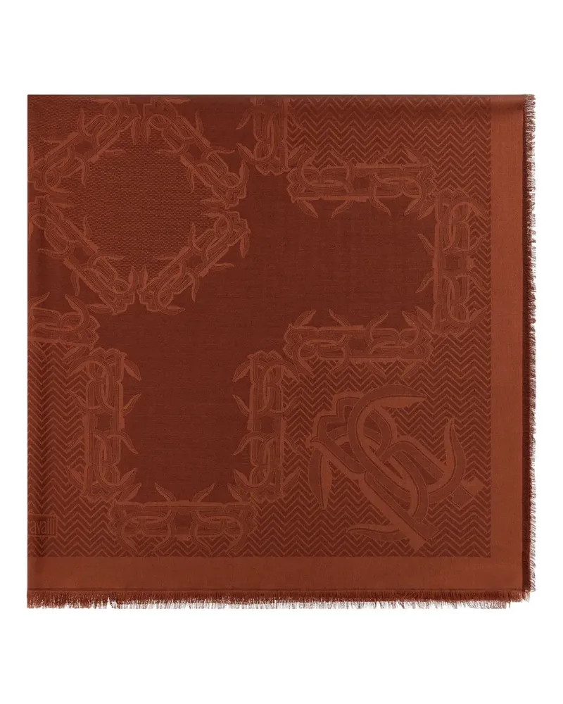 Roberto Cavalli Jacquard-Schal mit Monogrammmuster - Rot Rot