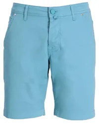 Jacob Cohën Schmale Bermudas mit Logo-Applikation Blau