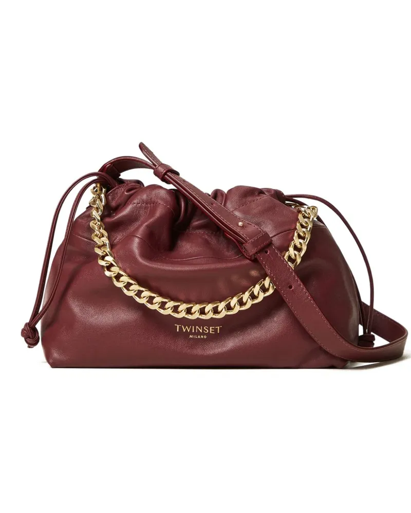 Twin-Set Tote Bag mit Logo-Stempel - Rot Rot