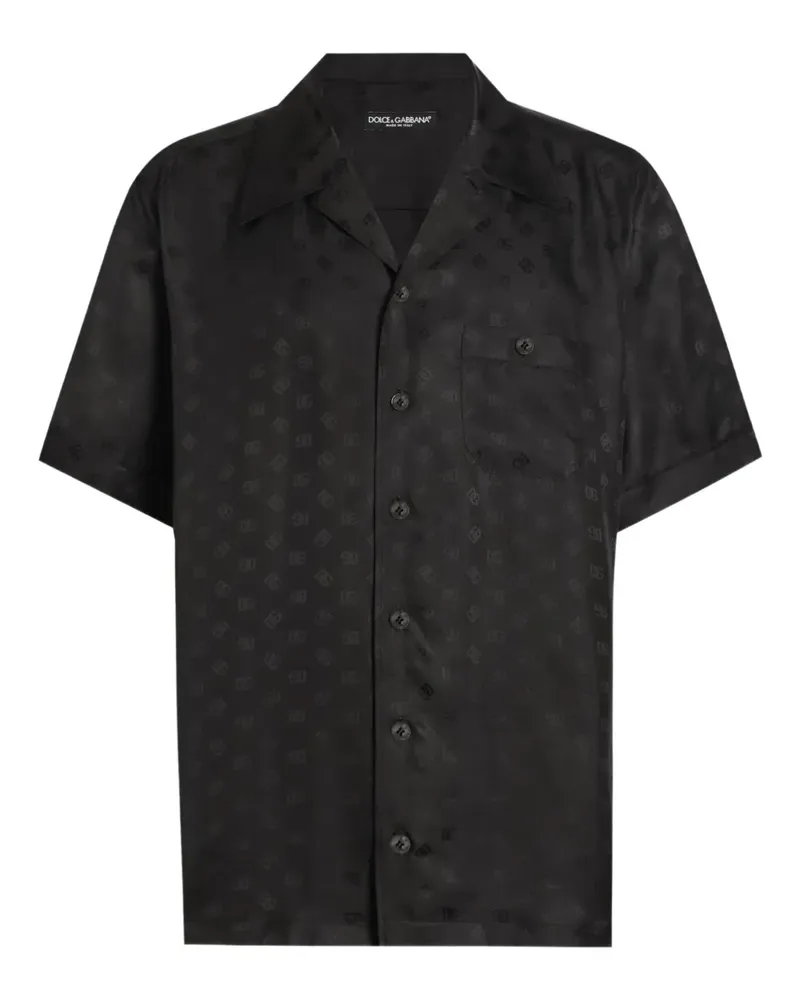 Dolce & Gabbana Hawaiihemd mit Logo-Print - Schwarz Schwarz