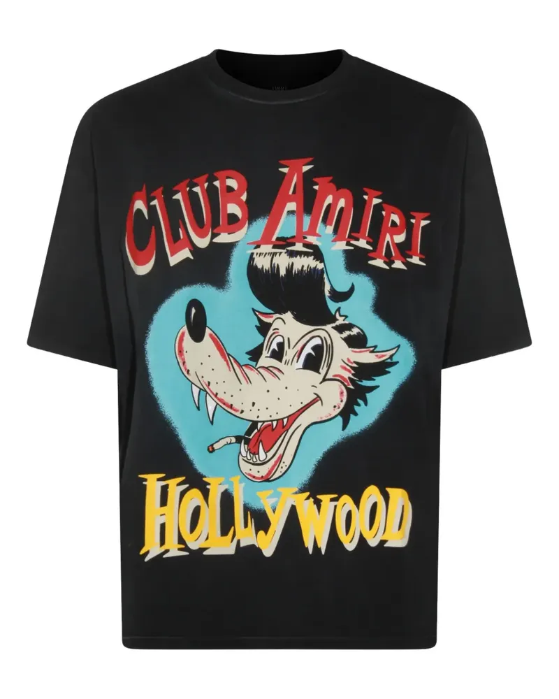 Amiri Wolf T-Shirt im Oversized-Look - Schwarz Schwarz