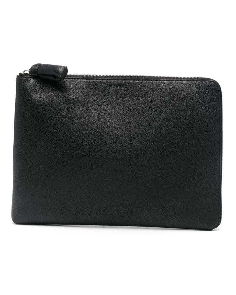 Christophe Lemaire Laptoptasche aus Leder - Schwarz Schwarz