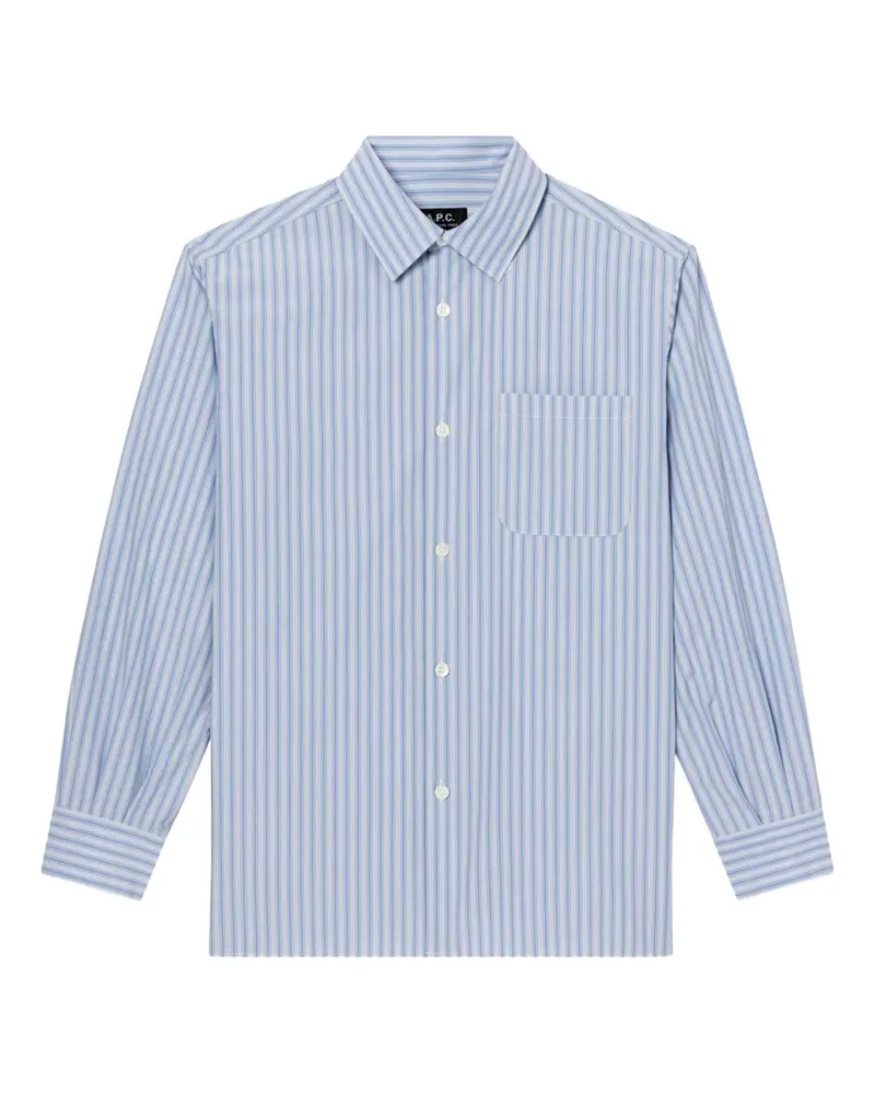 A.P.C. Gestreiftes Sela Hemd - Blau Blau