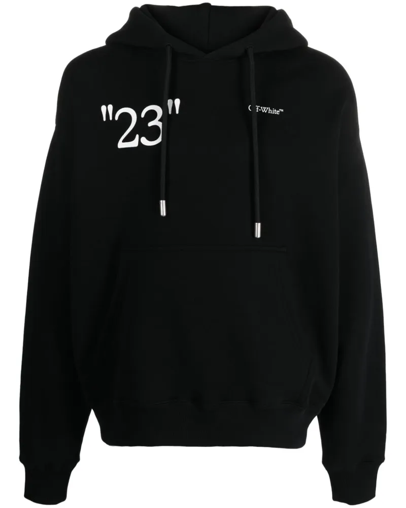 OFF-WHITE KIT Hoodie mit Text-Print Schwarz