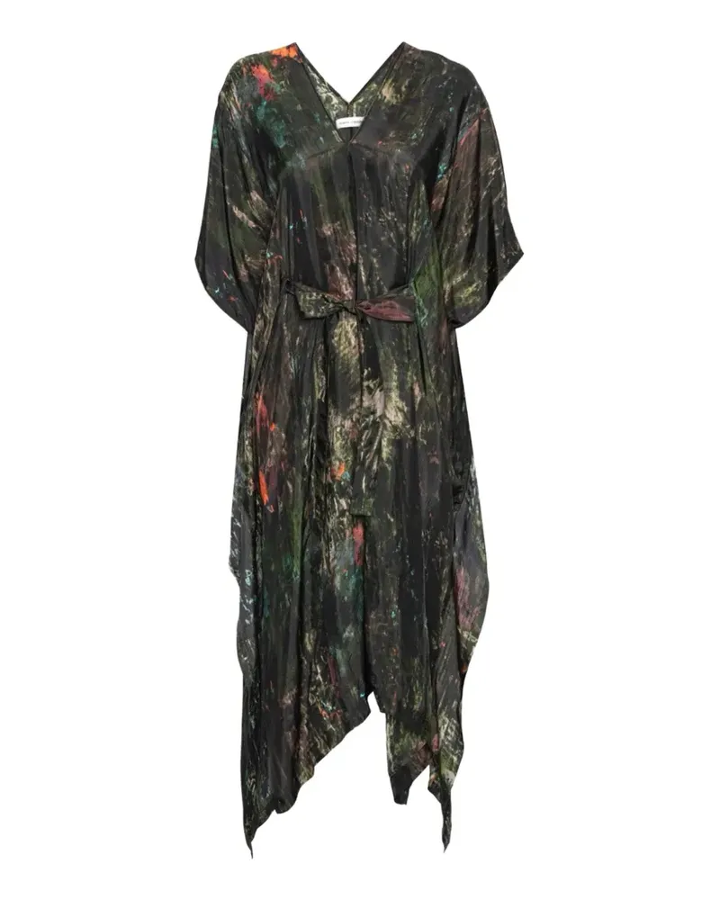 Henrik Vibskov Uncut Kaftan Kleid mit abstraktem Print - Grün Grün