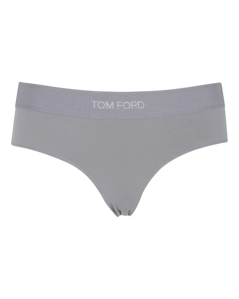Tom Ford Slip mit Logo-Bund - Grau Grau