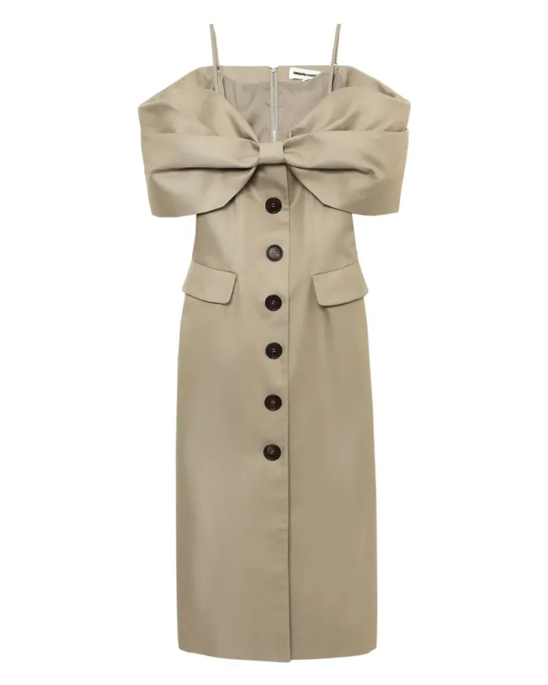 SHUSHU/TONG Kleid mit Oversized-Schleife - Nude Nude