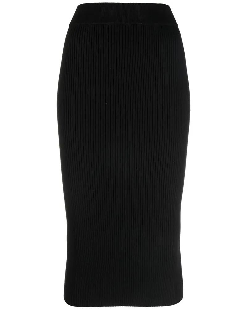 Versace Jeans Gestrickter Midirock - Schwarz Schwarz