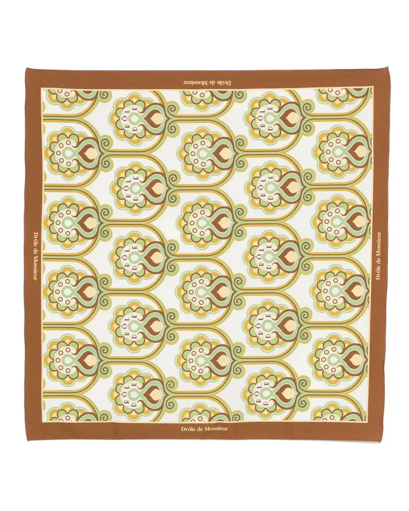 Drôle de Monsieur Schal mit Blumenmotiv - Weiß Weiß