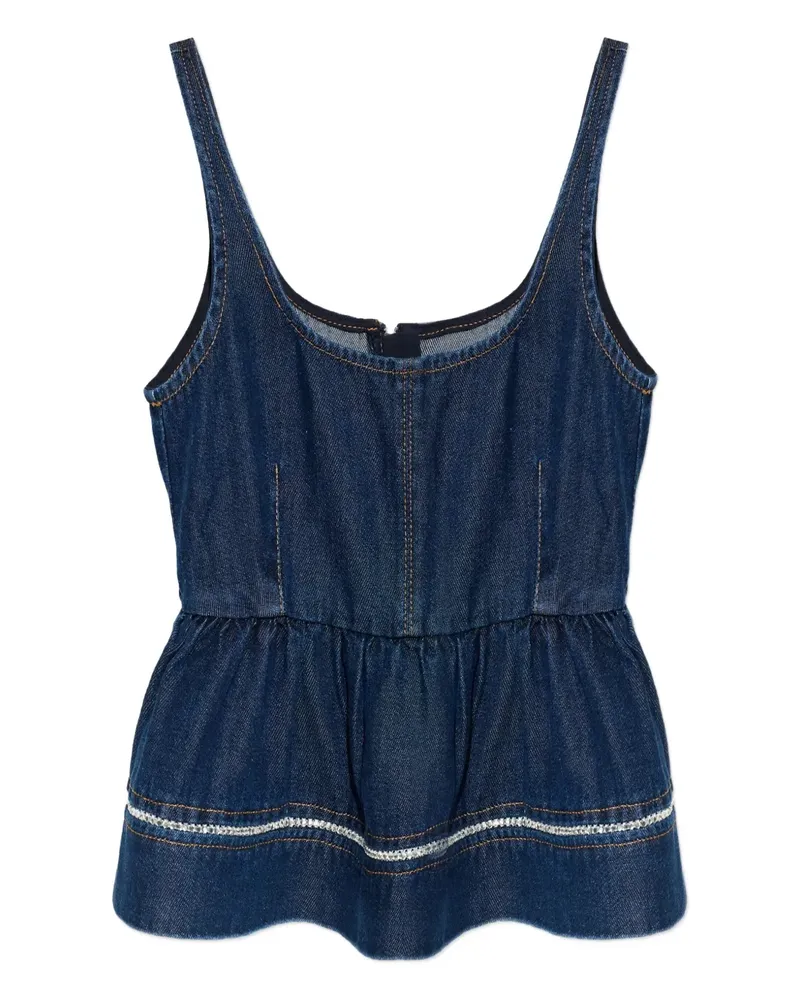 MUNTHE Rulst Oberteil mit Schößchen - Blau Blau