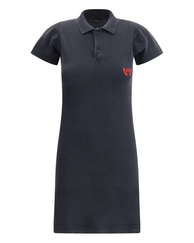 Balenciaga Midikleid mit Poloshirtkragen - Schwarz Schwarz