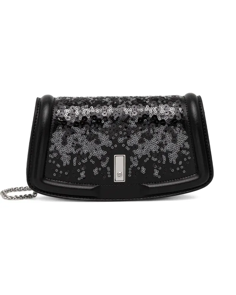HUGO BOSS sequin-embellishment chain cluch bag - Schwarz Schwarz