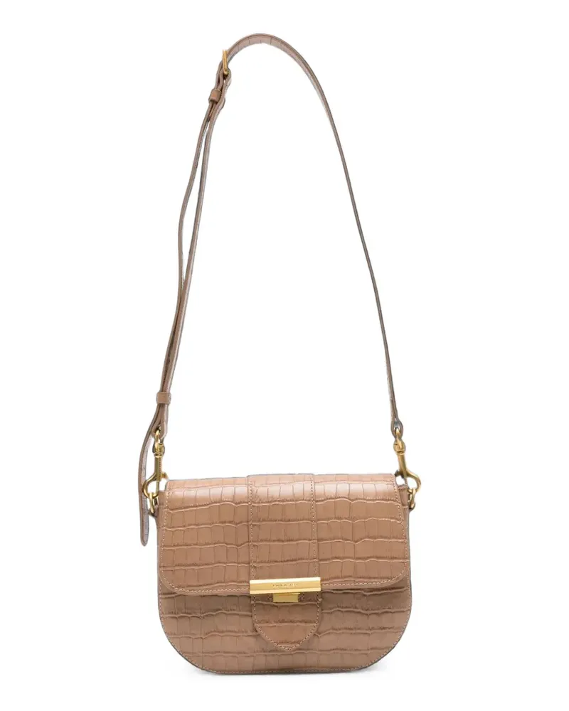 Lancaster croc-effect crossbody bag - Nude Nude