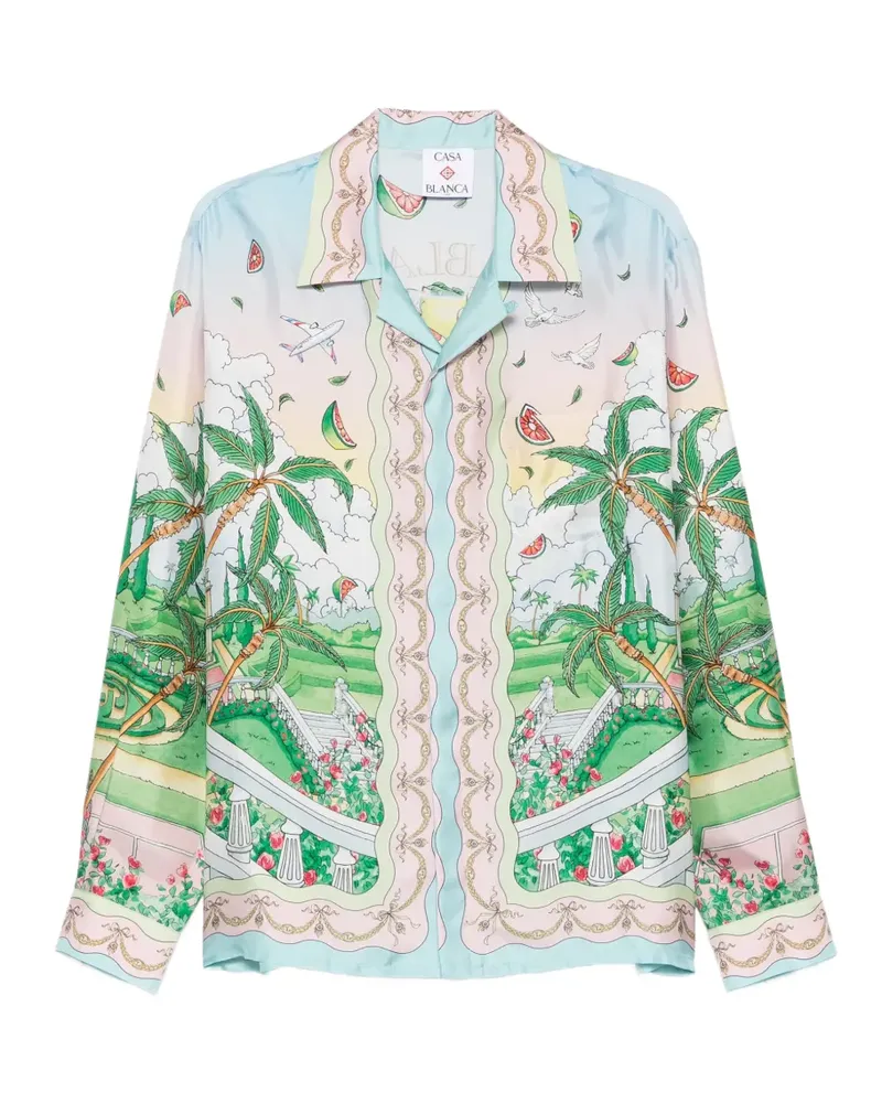 Casablanca Paris Ladurée Hemd mit Baum-Print - Nude Nude