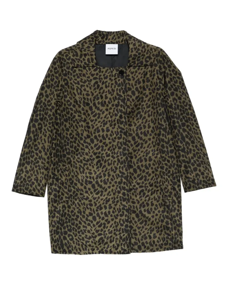 ASPESI Mantel mit Animal-Print - Grün Grün