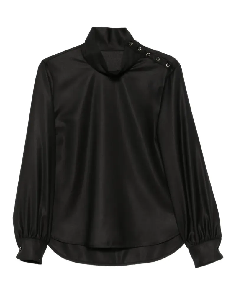 nine:inthe:morning Bluse mit geknöpften Schultern und Stehkragen - Schwarz Schwarz