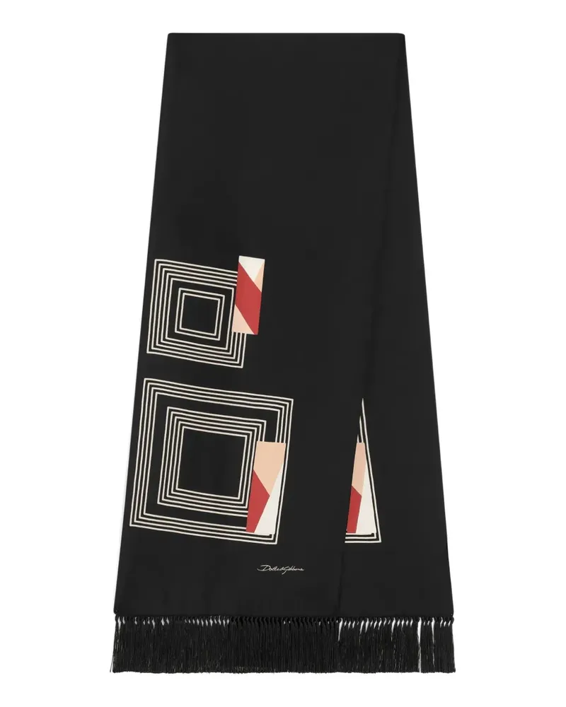 Dolce & Gabbana Schal mit Fransen - Schwarz Schwarz
