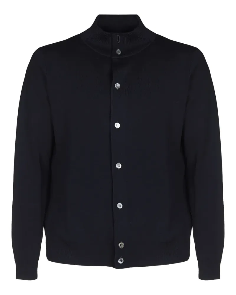 Filippo de Laurentiis Stehkragen-Pullover mit Knopfverschluss - Blau Blau