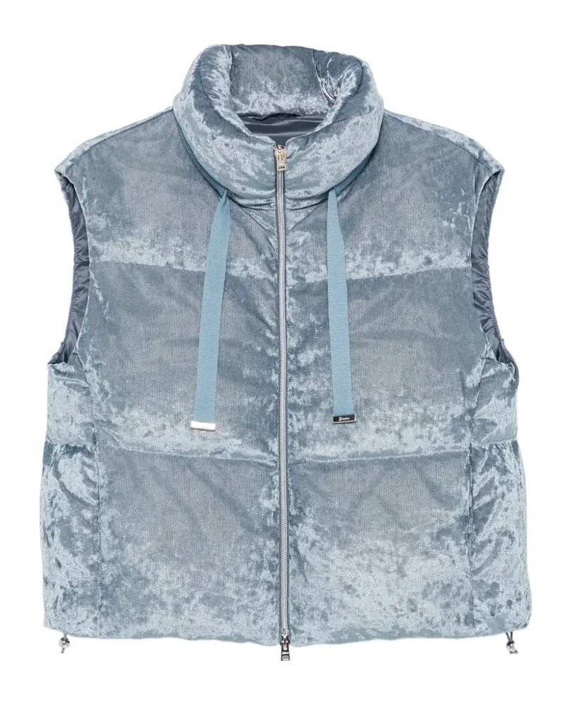 Herno quilted velvet zip-up gilet - Blau Blau