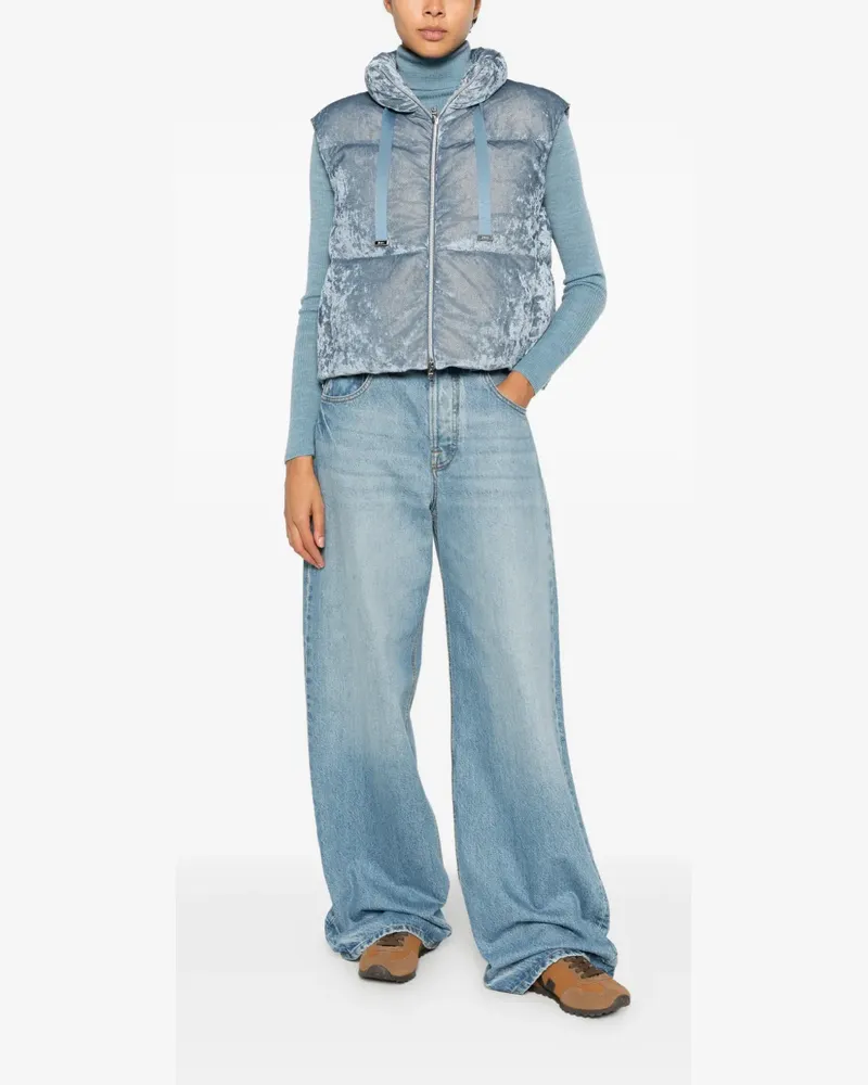 Herno quilted velvet zip-up gilet - Blau Blau