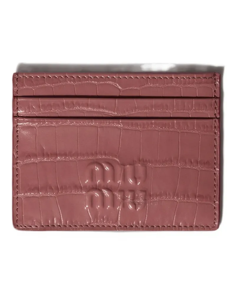 Miu Miu crocodile embossed calfskin card holder - Rot Rot