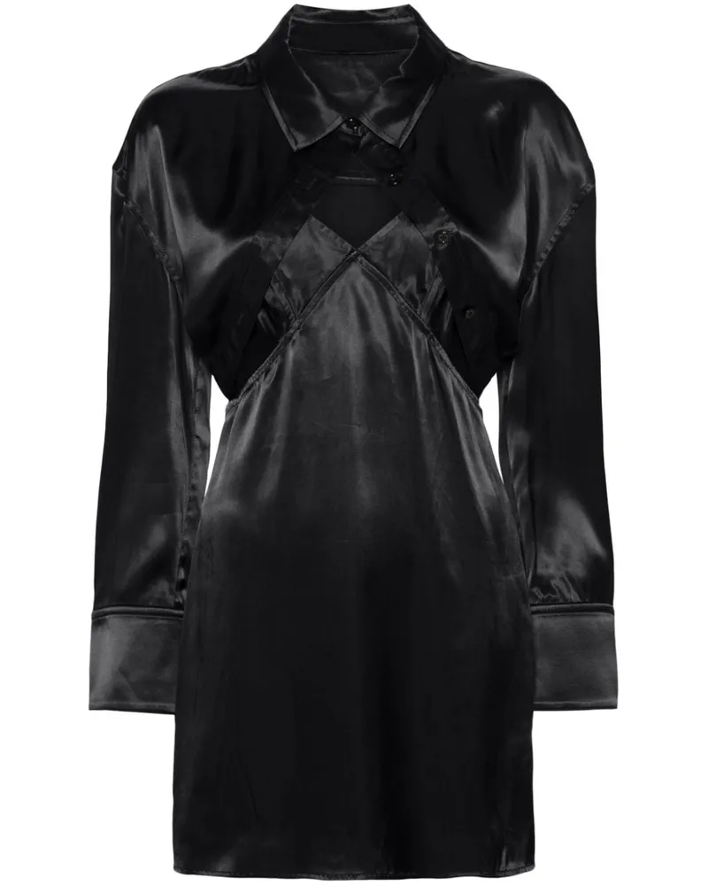 Alexander Wang Spaghettikleid aus Satin - Schwarz Schwarz