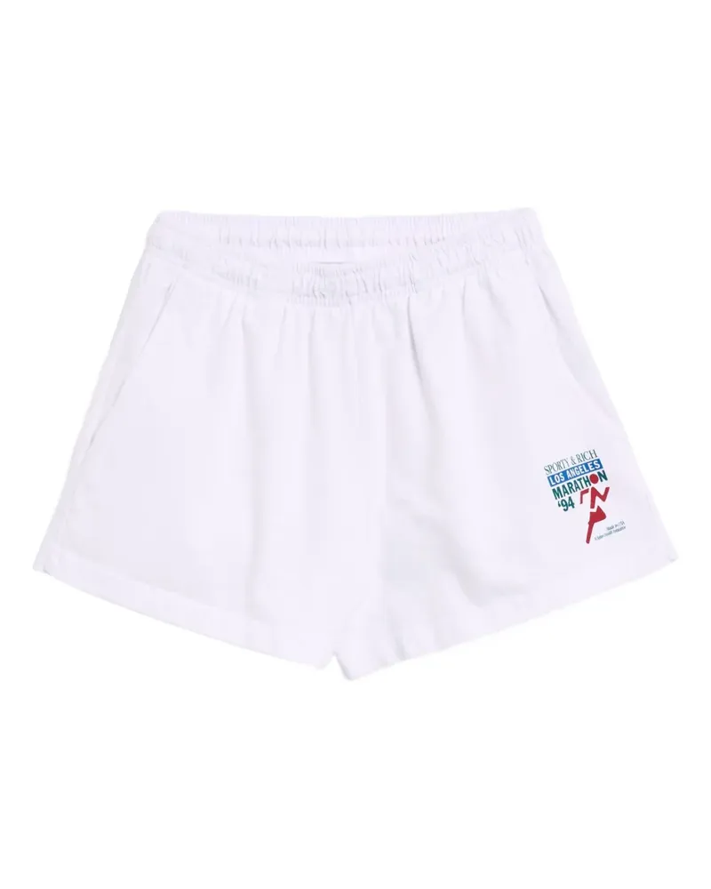 SPORTY & RICH Shorts mit elastischem Bund - Weiß Weiß
