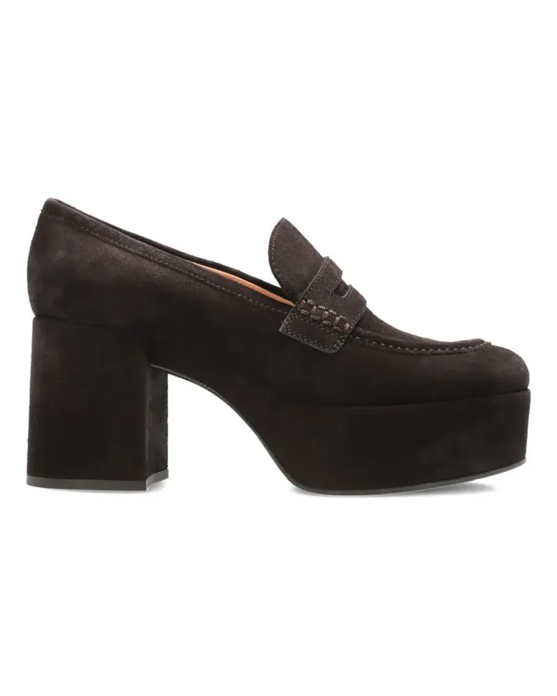 Gianvito Rossi suede platform loafers - Braun Braun