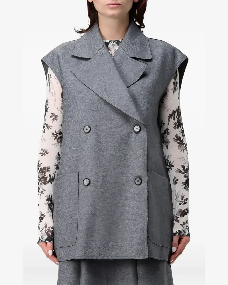 Liviana Conti buttoned pockets waistcoat - Grau Grau